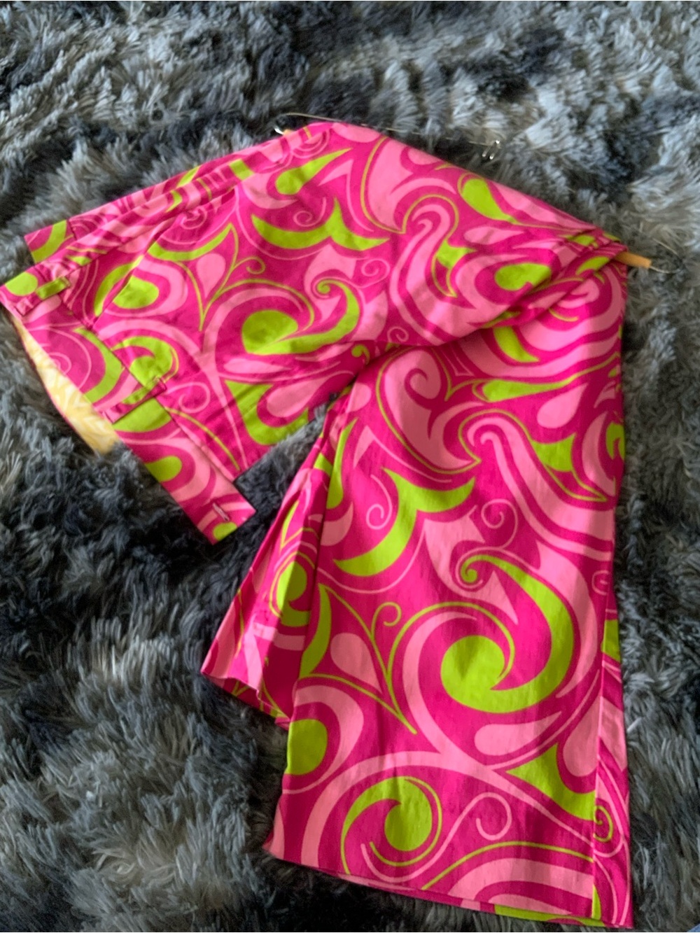 Men's Pink & Lime Swirl Pattern Pants “Cotton Candy” - Picture 1 of 1
